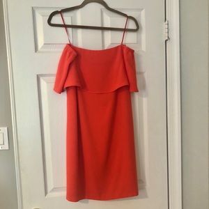 Charles Henry off the shoulder coral dress